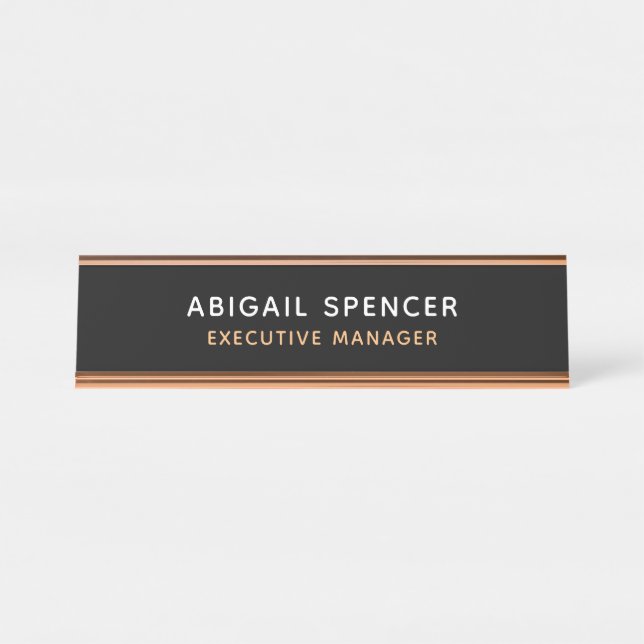 Modern Plain Classy Professional Desk Name Plate (Front)