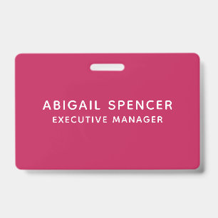 Modern Plain Classy Professional Rose Red Badge