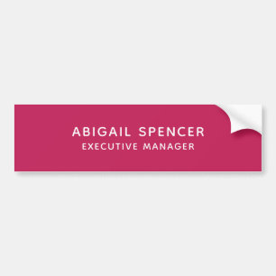 Modern Plain Classy Professional Rose Red Bumper Sticker