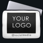 Modern Plain Company Business Logo Social Media Laptop Sleeve<br><div class="desc">Modern Customizable Business Company Corporate Logo gifts. Add your logo or image to this modern, elegant minimalist pink gradient ombre design. You can simply add your company logo, image, or personal photo. Editable logo or photo business or individual personal gift for a friend, co-worker, or anyone else. Customizable company business...</div>