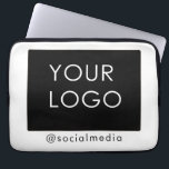 Modern Plain Company Business Logo Social Media  Laptop Sleeve<br><div class="desc">Modern Customizable Business Company Corporate Logo gifts. Add your logo or image to this modern, elegant minimalist pink gradient ombre design. You can simply add your company logo, image, or personal photo. Editable logo or photo business or individual personal gift for a friend, co-worker, or anyone else. Customizable company business...</div>