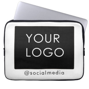 Modern Plain Company Business Logo Social Media Laptop Sleeve