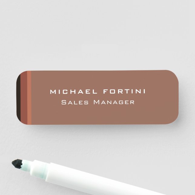 Modern Plain Custom Professional Name Position Name Tag (In Situ)