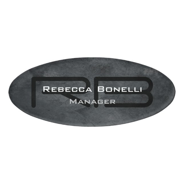 Modern Plain Custom Professional Name Position Name Tag (Front)