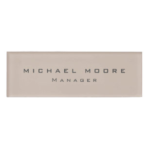 Modern Plain Custom Professional Name Position Name Tag