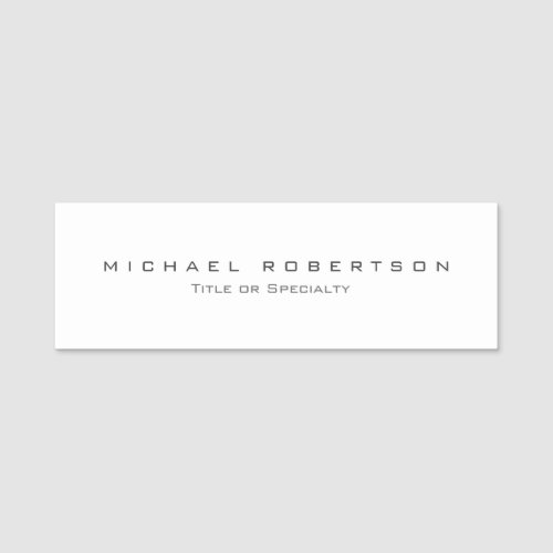 Modern Plain Custom Professional Name Position Name Tag