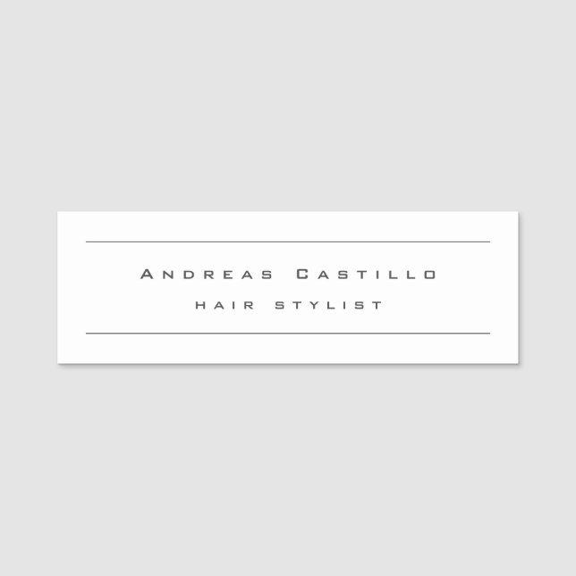 Modern Plain Custom Professional Name Position Name Tag (Front)