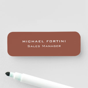 Modern Plain Custom Professional Name Position Name Tag
