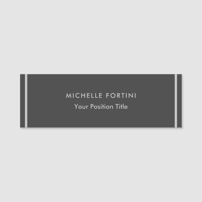 Modern Plain Custom Professional Name Position Name Tag (Front)