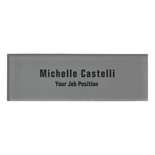Modern Plain Custom Professional Name Position Tag (Front)