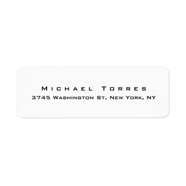 Modern Plain Elegant Creative Black & White Label (Front)