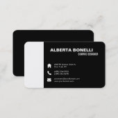 Modern Plain Elegant Minimalist Black White Business Card (Front/Back)