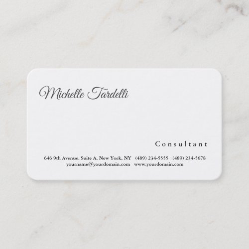 Modern Plain Elegant Minimalist Business Card