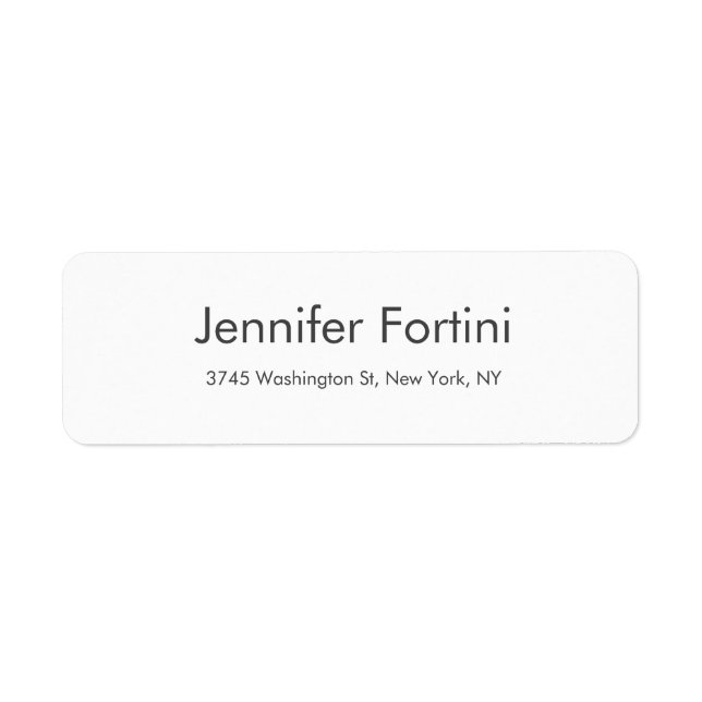 Modern Plain Elegant Minimalist Simple Label (Front)