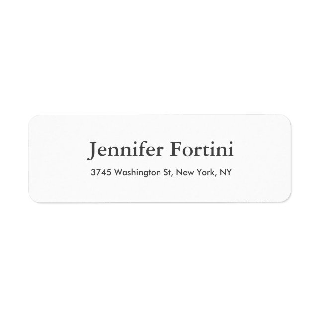 Modern Plain Elegant Minimalist Simple Label (Front)