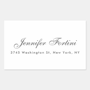 Modern Plain Elegant Minimalist Simple Rectangular Sticker
