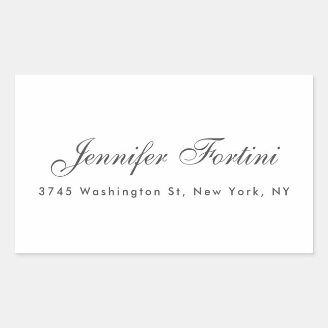 Modern Plain Elegant Minimalist Simple Rectangular Sticker (Front)