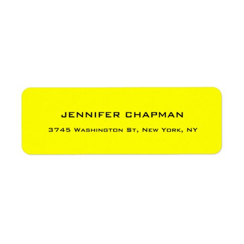 Modern Plain Elegant Professional Lemon Yellow Label