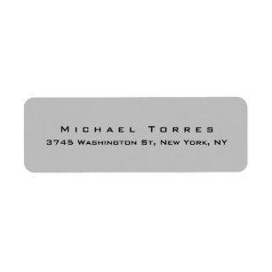 Modern Plain Elegant Trendy Silver Grey Minimalist Label