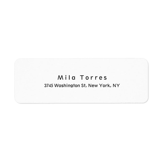 Modern Plain Elegant Unique Black & White Label (Front)