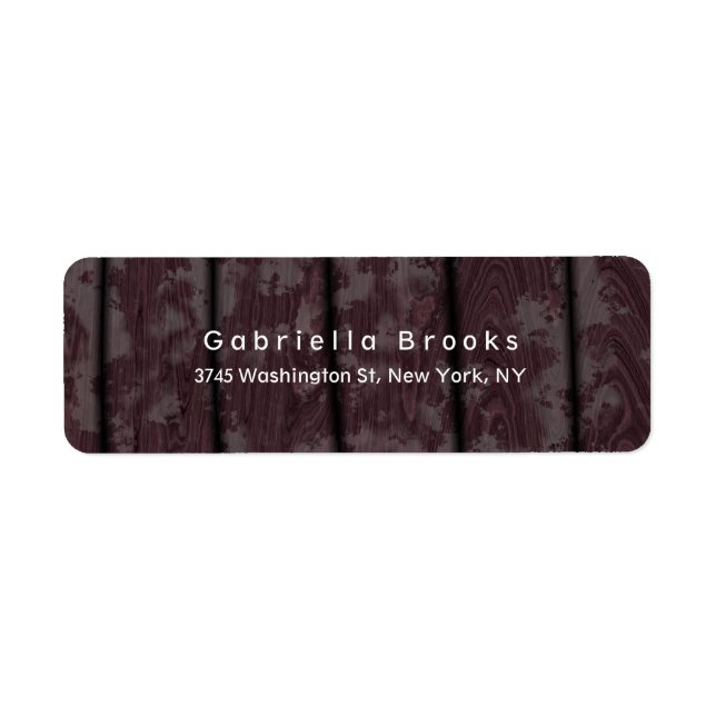 Modern Plain Elegant Unique Brown Wood Label (Front)