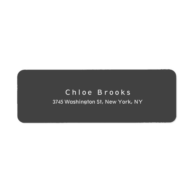 Modern Plain Elegant Unique Gray Color Label (Front)