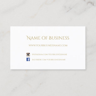 Modern Plain Gold Color Text Social Media Websites Business Card