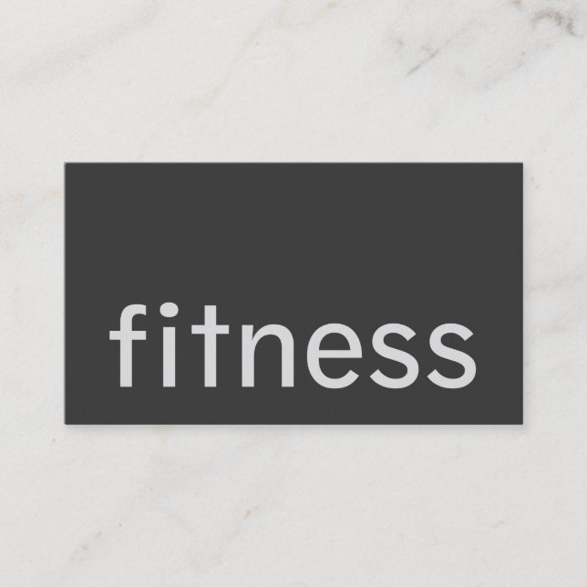 Modern Plain Gray Fitness Trainer Business Card (Front)