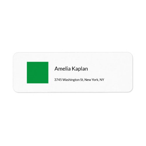 Modern Plain Green White Minimalist Professional Label
