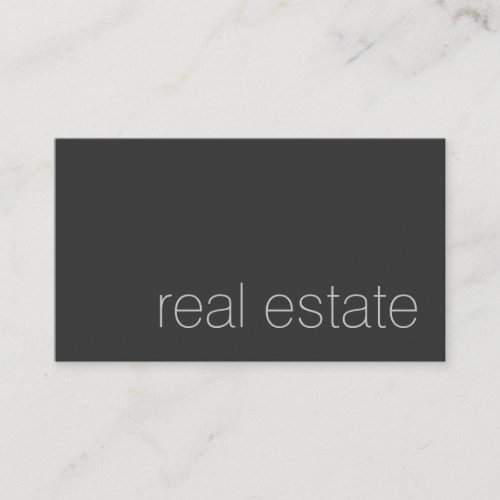 Modern Plain Grey Real Estate Agent Business Card