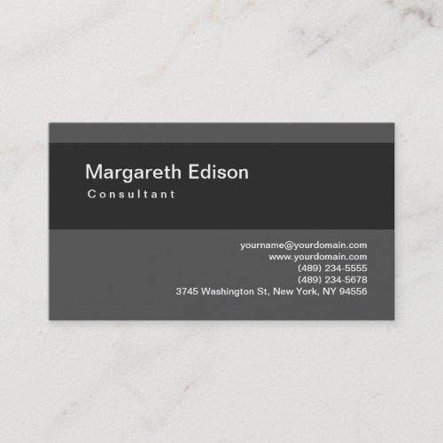 Modern Plain Grey Stripe Standard Business Card