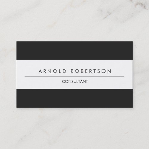 Modern Plain Grey White Professional Business Card