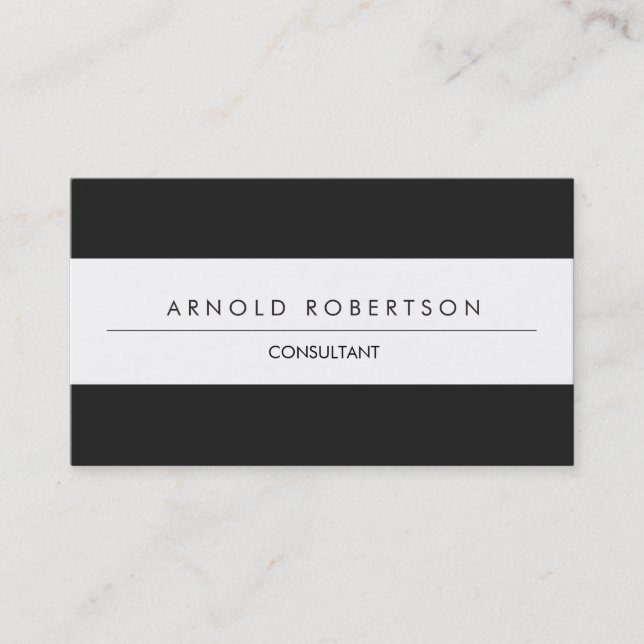 Modern Plain Grey White Professional Business Card (Front)