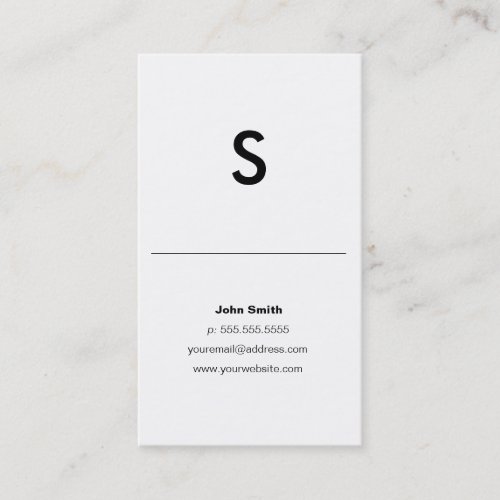 Modern Plain Initial Personal or Company Card Business Card Template