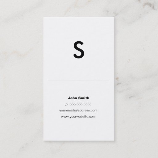 Customizable Modern Plain Initial Personal or Company Card Business Card Template