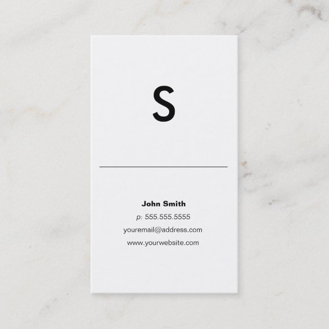 Modern Plain Initial Personal or Company Card (Front)