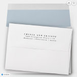 Modern Plain Light Blue Return Address 5x7  Envelope<br><div class="desc">Simple basic 5x7 envelope with return address in a serif font. This 3-line layout is centered on the he back flap with capitalized first names and proper case for the address. Standard sizes and colors available.</div>