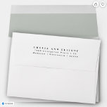 Modern Plain Light Gray Return Address 5x7  Envelope<br><div class="desc">Simple basic 5x7 envelope with return address in a serif font. This 3-line layout is centered on the he back flap with capitalized first names and proper case for the address. Standard sizes and colors available.</div>