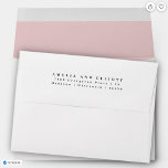 Modern Plain Light Pink Return Address 5x7 Flap Envelope<br><div class="desc">Simple basic 5x7 envelope with return address in a serif font. This 3-line layout is centered on the he back flap with capitalized first names and proper case for the address. Standard sizes and colors available.</div>