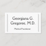 [ Thumbnail: Modern & Plain Medical Practitioner Business Card ]