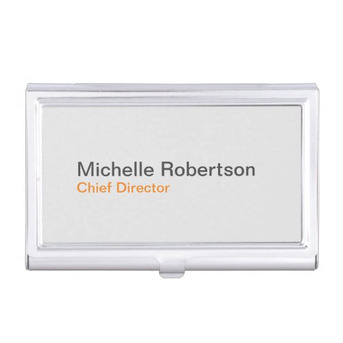 Modern Plain Minimalist Add Own Name Business Card Case