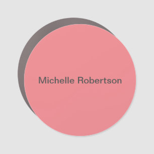 Modern Plain Minimalist Add Own Name Car Magnet