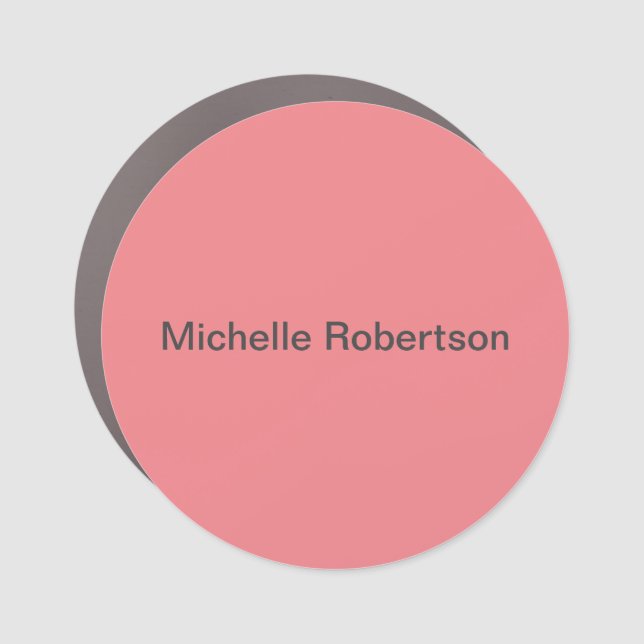 Modern Plain Minimalist Add Own Name Car Magnet (Front)