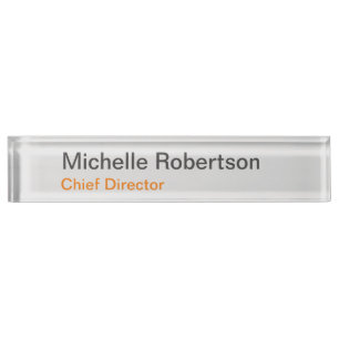 Modern Plain Minimalist Add Own Name Desk Name Plate
