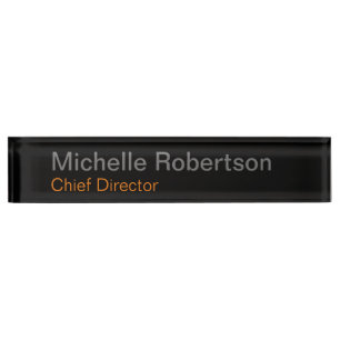 Modern Plain Minimalist Add Own Name Desk Name Plate