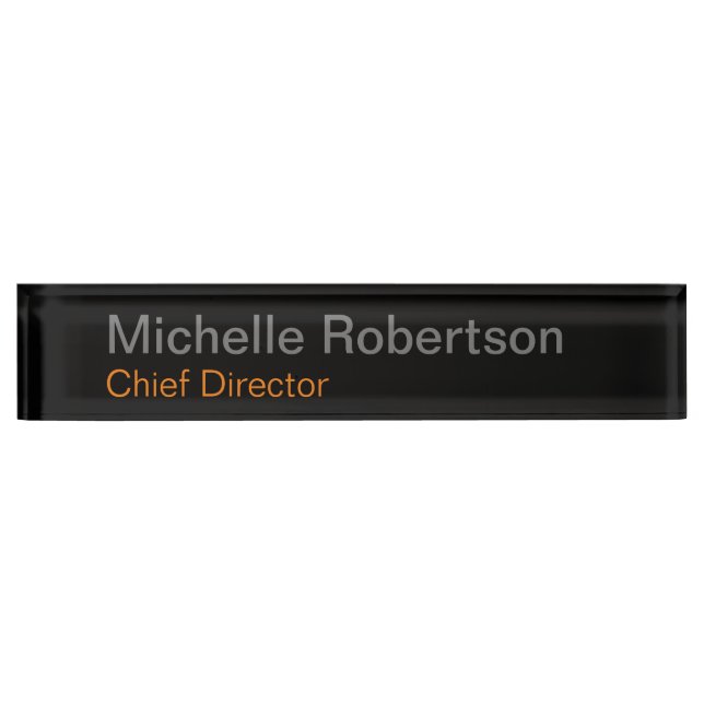 Modern Plain Minimalist Add Own Name Desk Name Plate (Front)