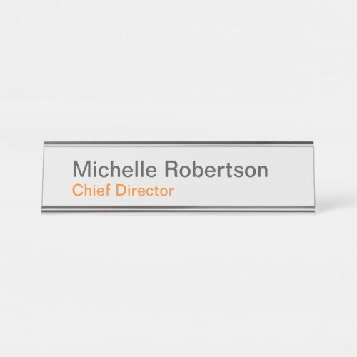 Modern Plain Minimalist Add Own Name Desk Name Plate