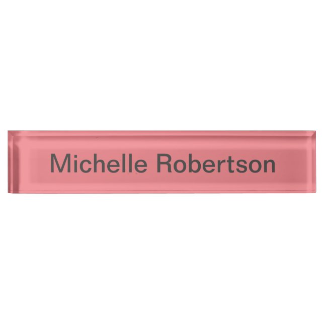 Modern Plain Minimalist Add Own Name Desk Name Plate (Front)