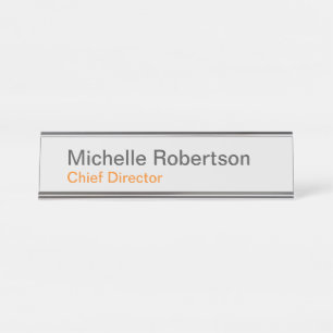 Modern Plain Minimalist Add Own Name Desk Name Plate