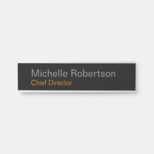 Modern Plain Minimalist Add Own Name Door Sign